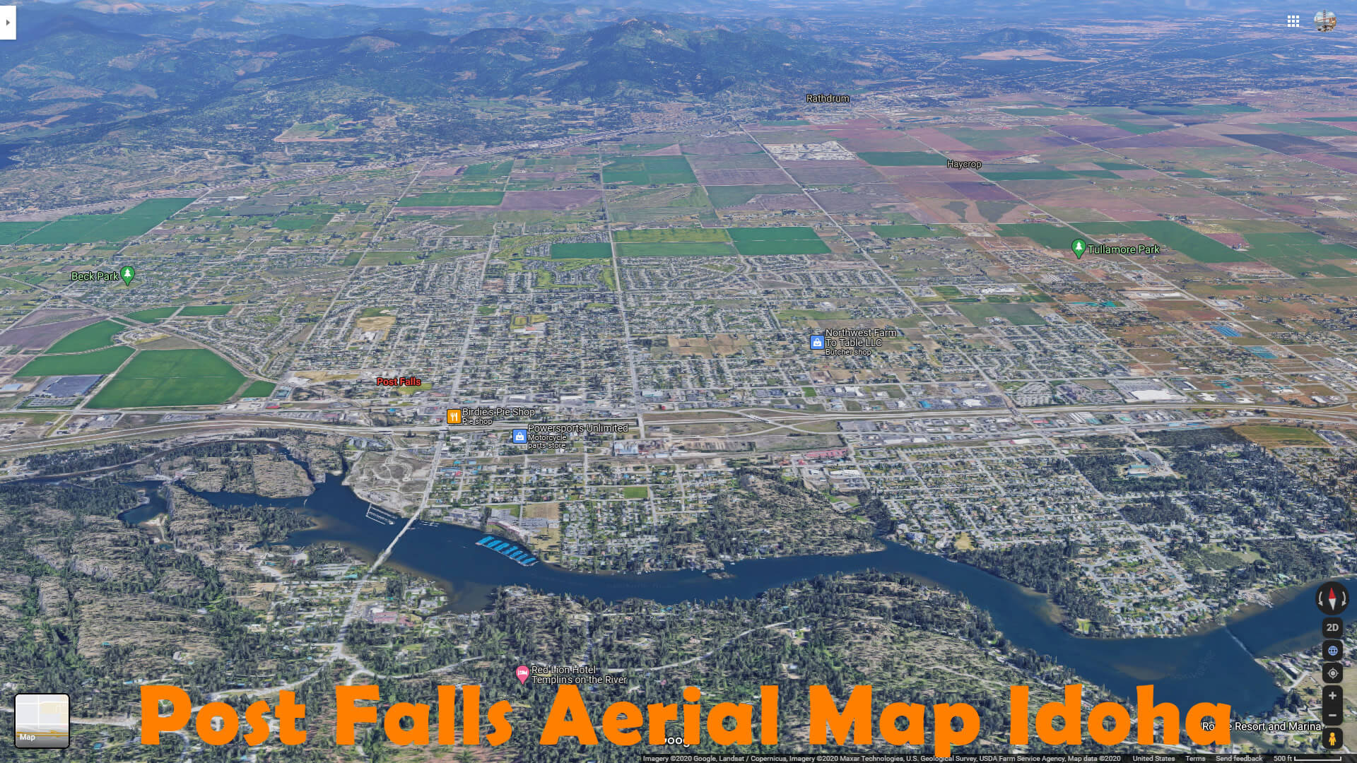 Post Falls Aerial Map Idoha